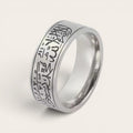 Shahada-Ring – Silberner Edelstahlring mit schwarzer Gravur